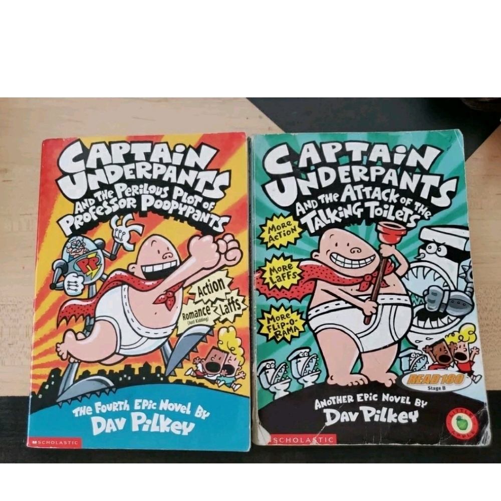 Scholastic Captain Underpants Series Book Lot Of 2